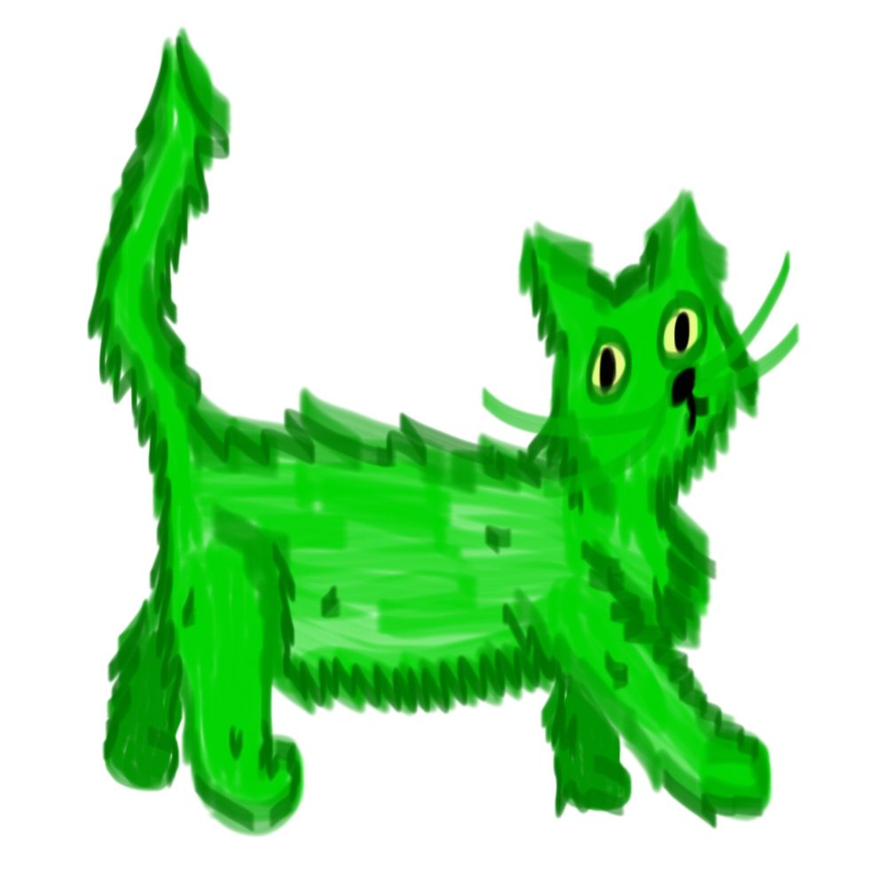 green cat